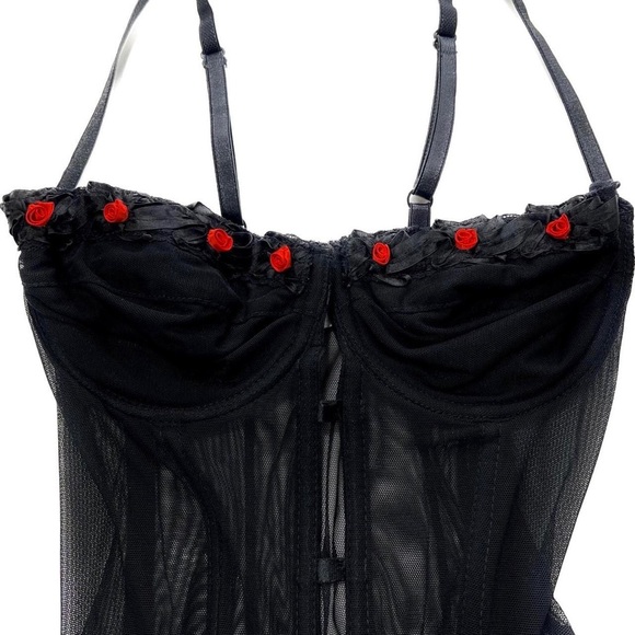 RARE 80S VTG VS ROSE BUSTIER BODYSUIT + GARTER - Picture 3 of 8